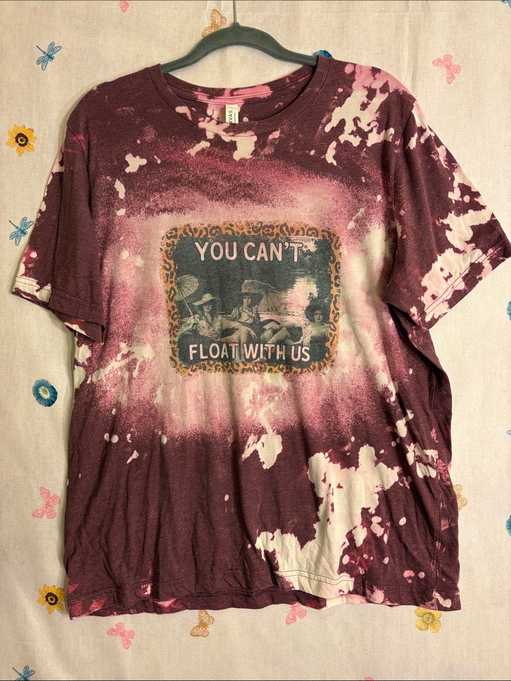 Bella Canvas Pink and Maroon Tie-Dye Tee